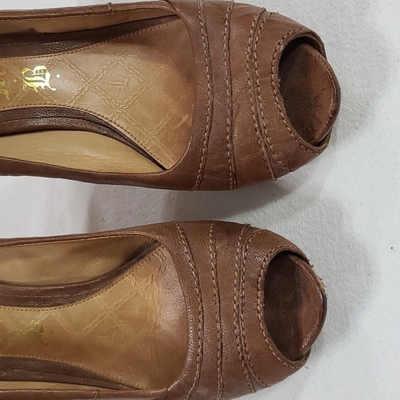 LAMB Vero Cuoio Womens Brown Leather Stilettos Peep Toe Size 6.5 GUC - Picture 5 of 12